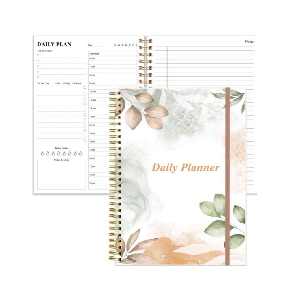Daily Planner Undated 85 To Do Lists Hourly Schedules Spiral Appointment 7x10
